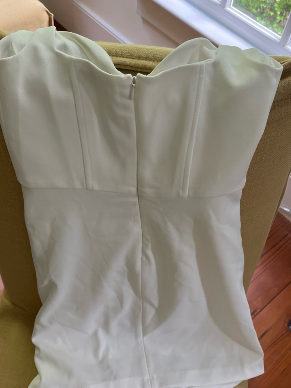 Zara Ivory Ruched Mini Dress - Picture 3 of 4
